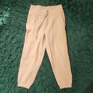 Lululemon Beige Jogger Sweatpants Womens Athleisure Lounge Pants Stretch